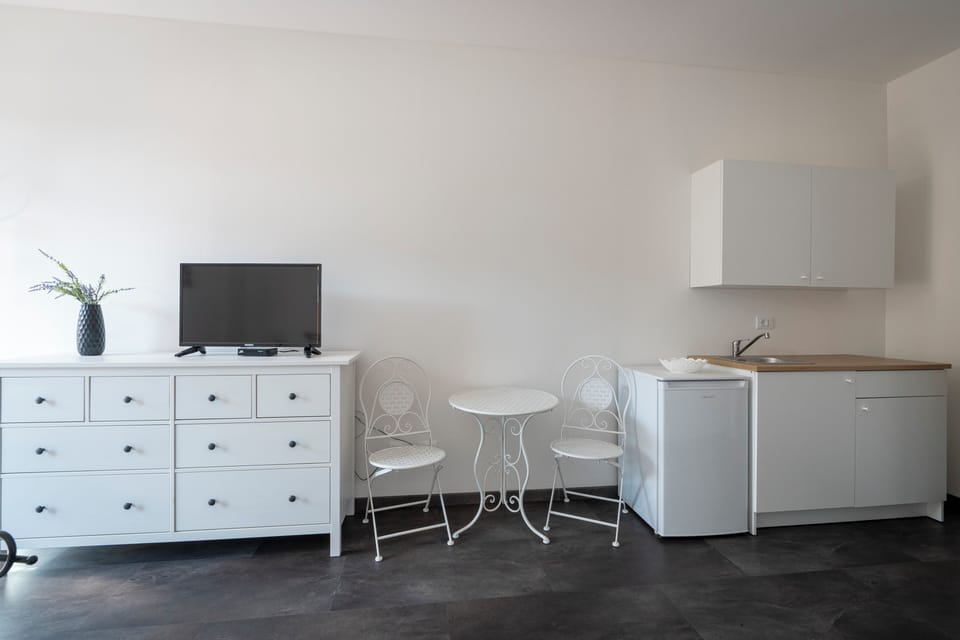Junior Studio Suite, 1 Bedroom, Patio, Garden View | Living area | 40-inch flat-screen TV with cable channels