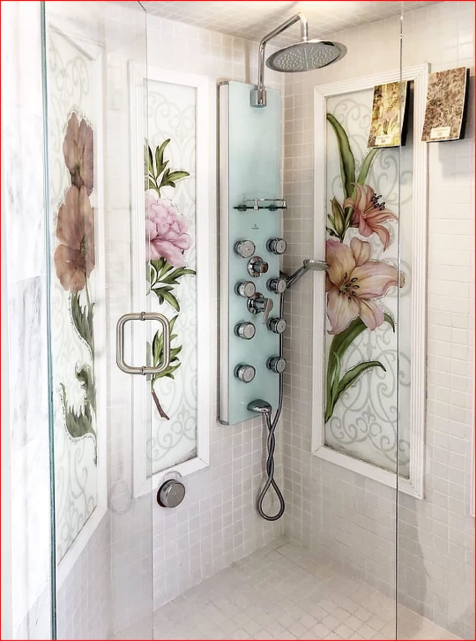 Shower, hair dryer, bathrobes, towels