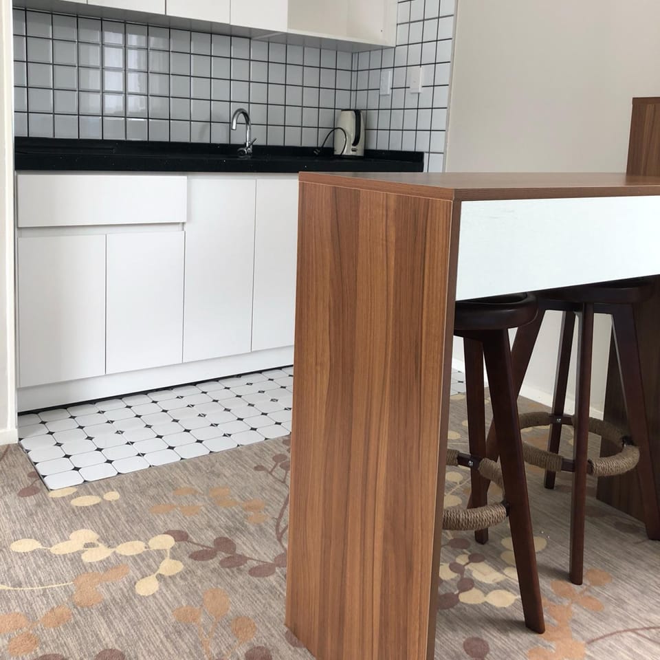 Fridge, microwave, stovetop, electric kettle