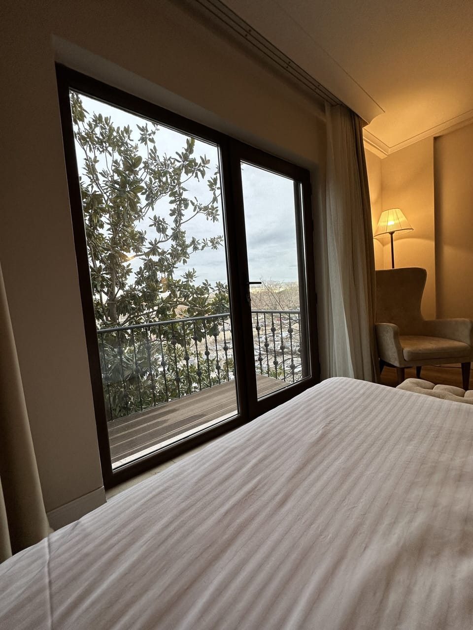Premium bedding, minibar, desk, laptop workspace