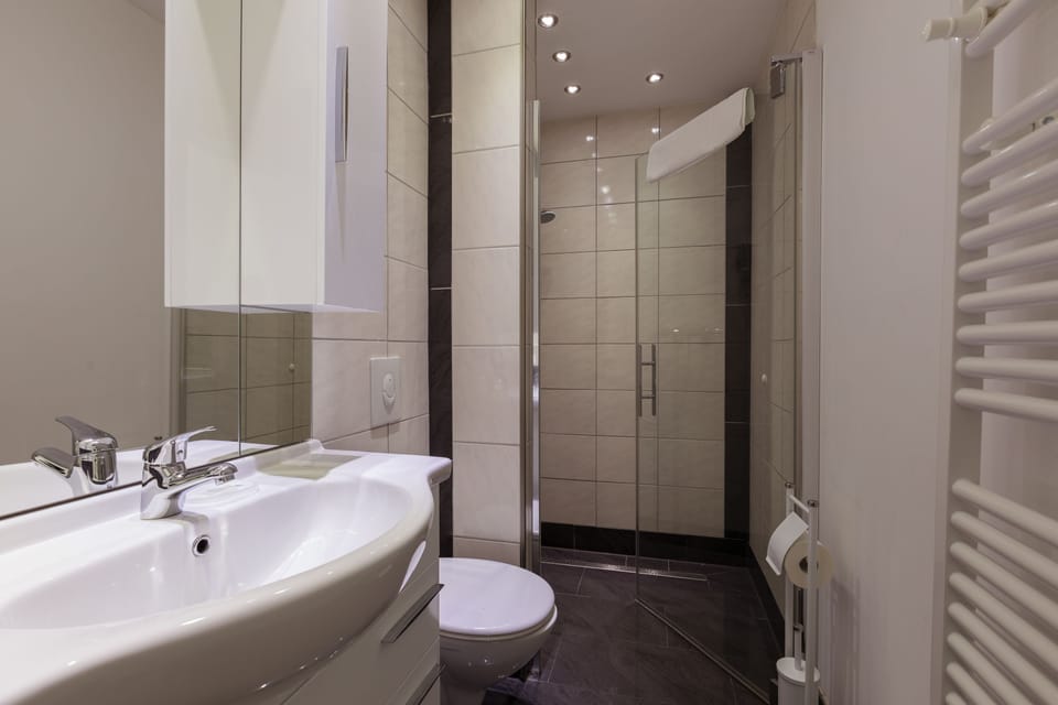 Family Room | Bathroom | Shower, free toiletries, hair dryer, slippers