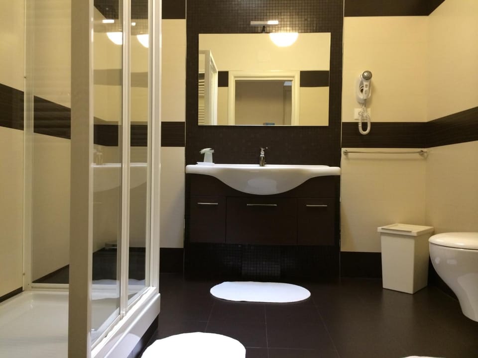 Shower, free toiletries, hair dryer, bidet