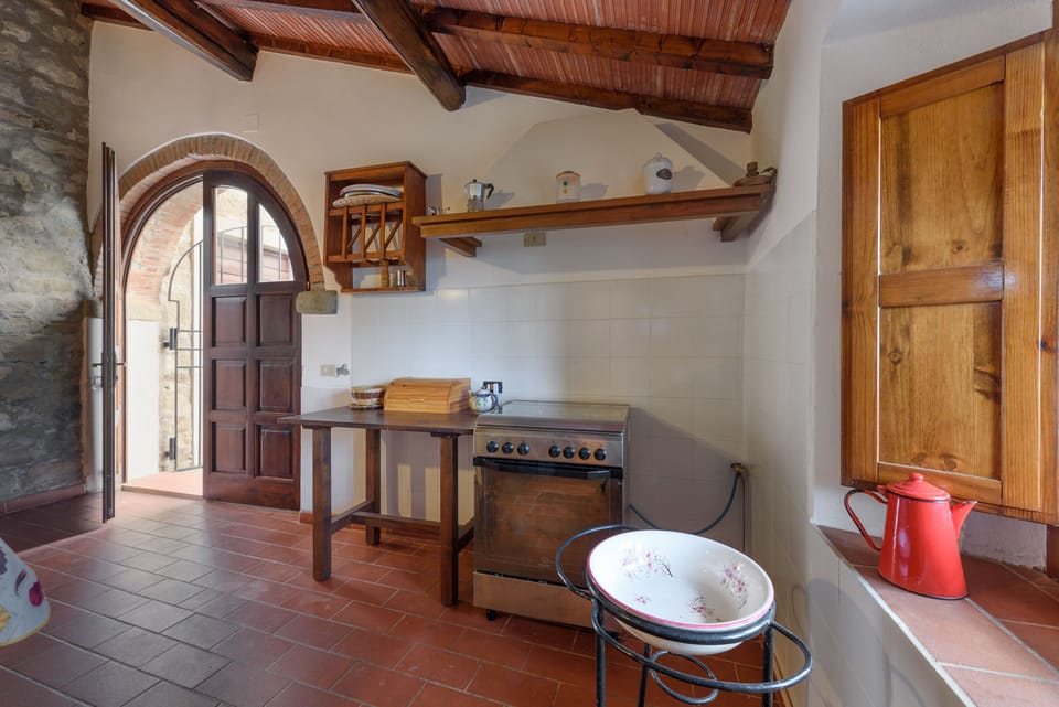 Family Apartment, Pool View (Saloon) | Private kitchen | Fridge, cookware/dishes/utensils