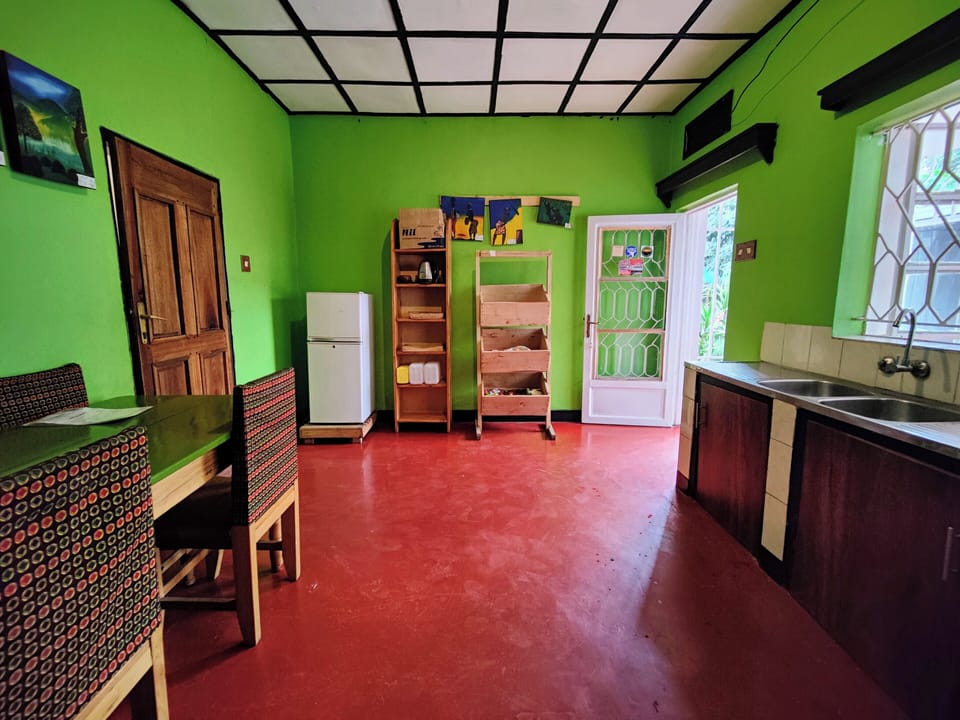 Shared fridge, shared microwave, dishwasher, toaster