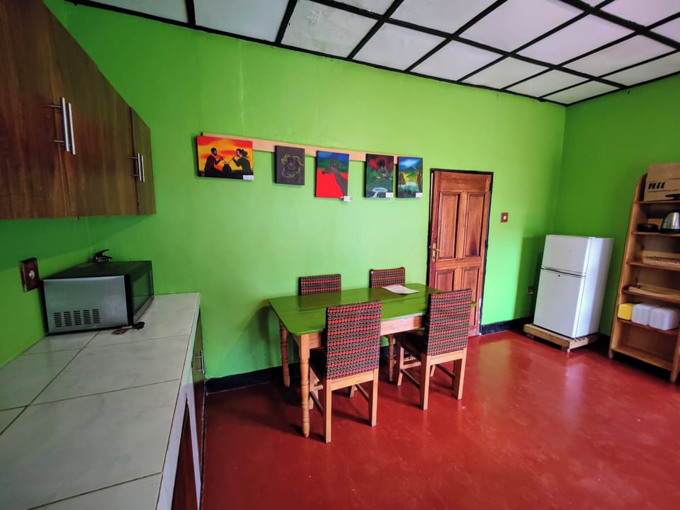 Shared fridge, shared microwave, dishwasher, toaster
