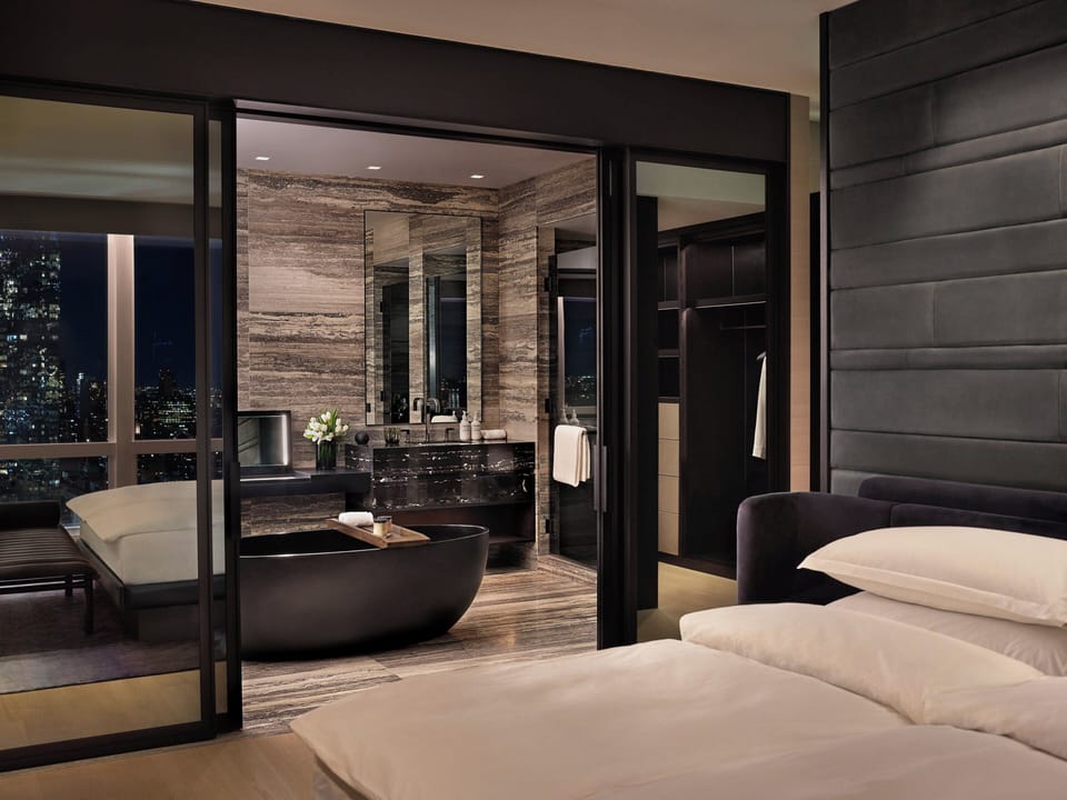Suite (Equinox Penthouse) | Bathroom | Hydromassage showerhead, designer toiletries, hair dryer, bathrobes