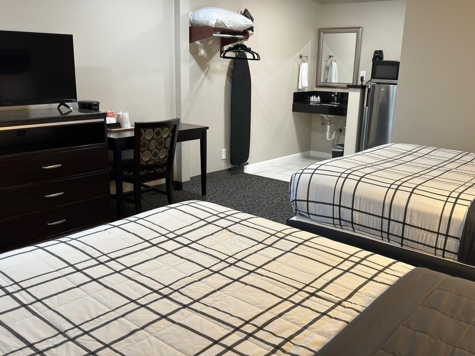 Standard Room, 2 Queen Beds | Desk, iron/ironing board, WiFi (free), bed sheets