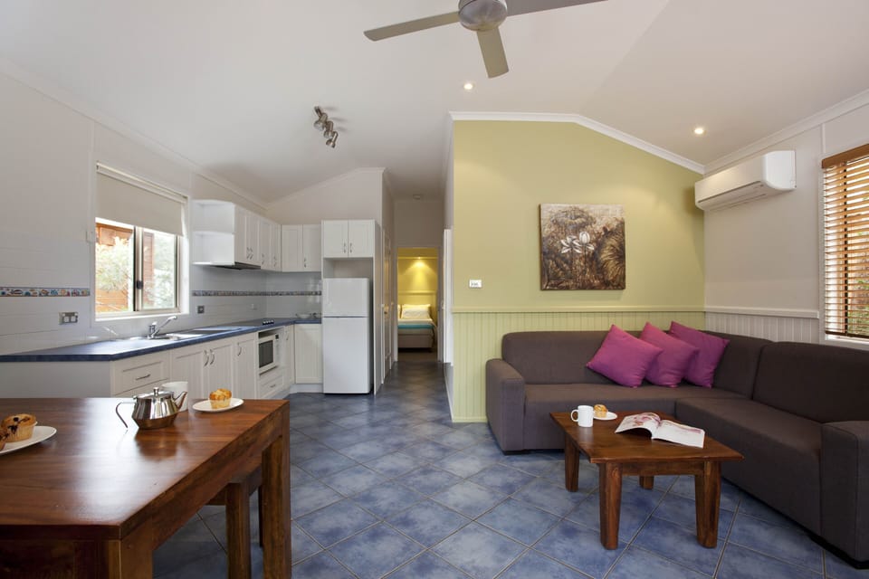 Gumnut Cottage | Living area | 26-inch flat-screen TV with satellite channels, TV, DVD player