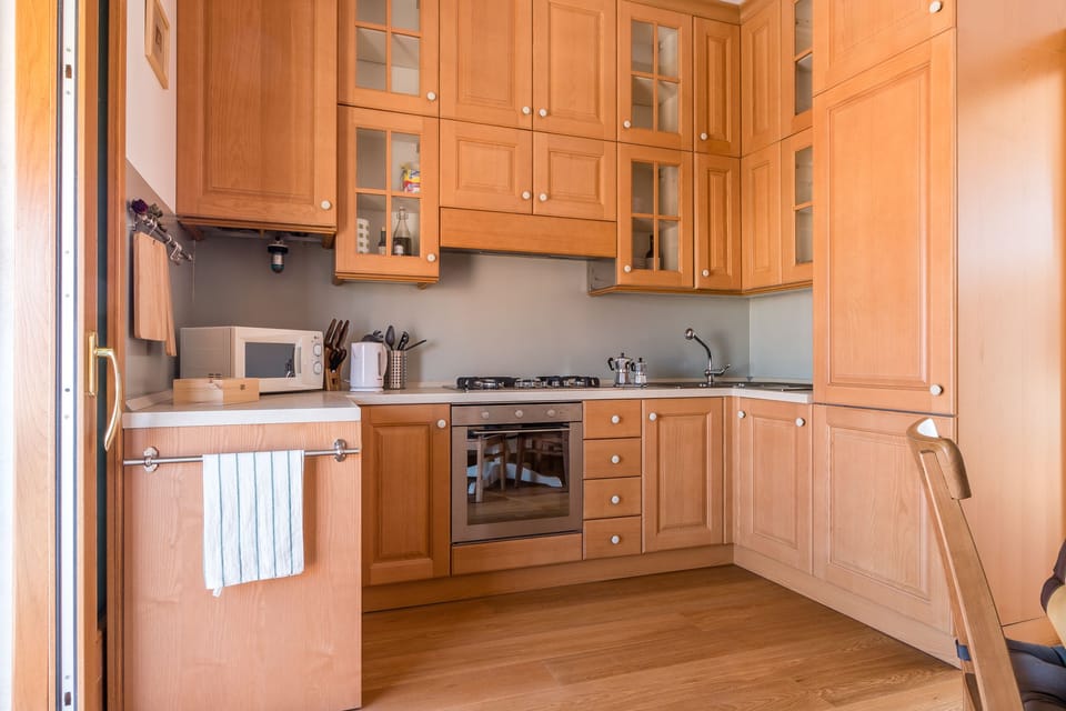 Apartment, 1 Bedroom | Private kitchen | Fridge, microwave, oven, stovetop