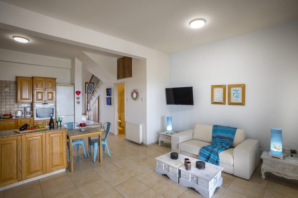 Villa, 3 Bedrooms, Terrace, Sea View | Living room | Flat-screen TV