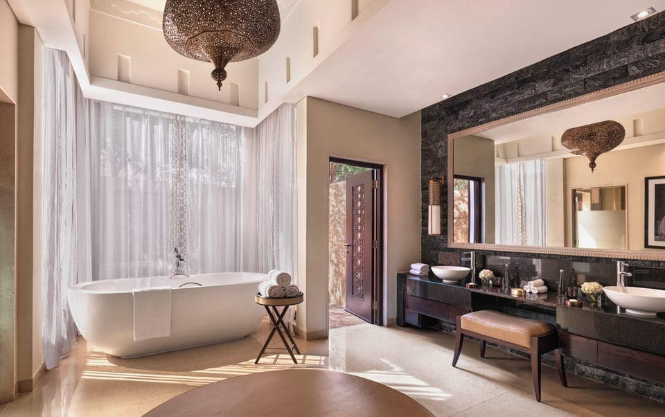 Al Rimal Villa, Villa, 2 Twin, Sofa bed, Private pool | Bathroom | Separate tub and shower, deep soaking tub, hair dryer, bathrobes