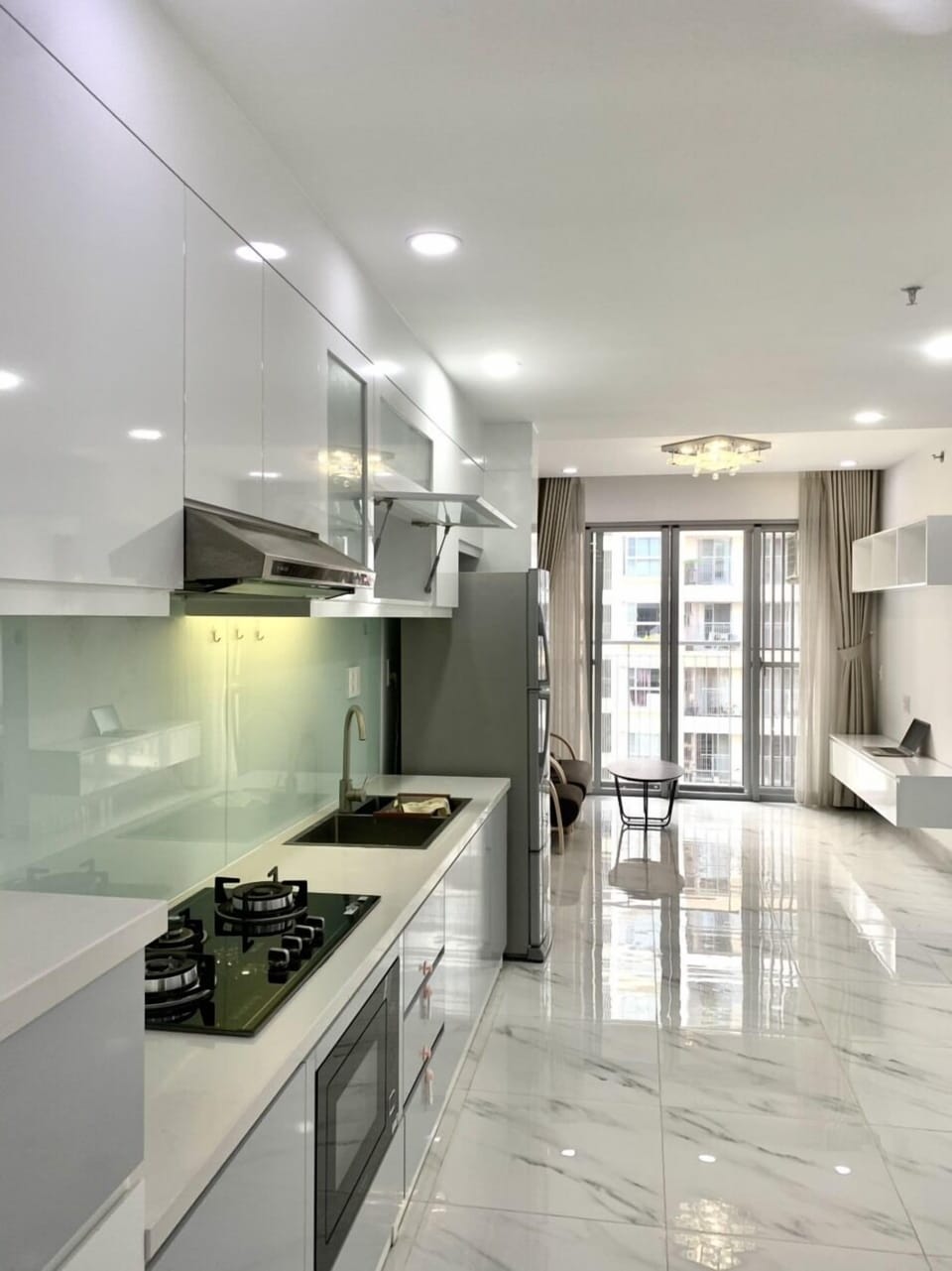 Luxury Apartment, Pool View | Private kitchen | Fridge, microwave, stovetop, electric kettle