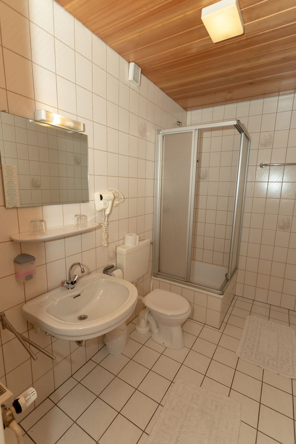 Double Room | Bathroom | Shower, hair dryer, towels, shampoo