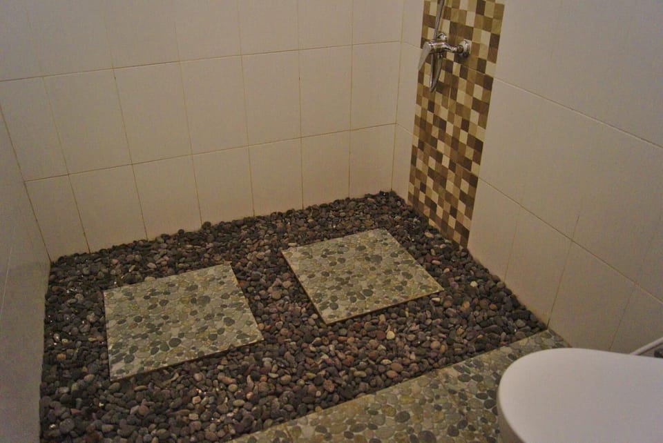 Shower, free toiletries, towels