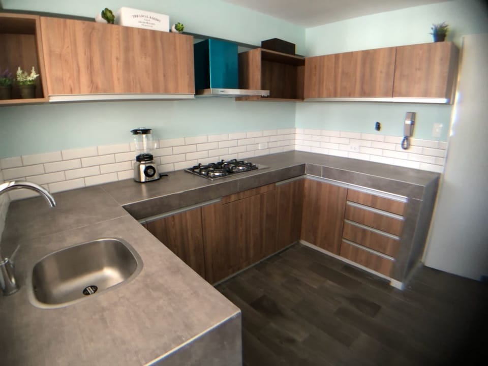 Business Apartment, 4 Bedrooms | Private kitchen | Coffee/tea maker, fridge, microwave, oven