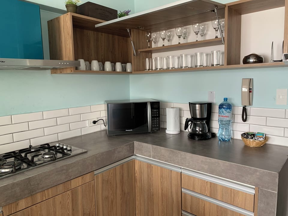 Business Apartment, 4 Bedrooms | Private kitchen | Coffee/tea maker, fridge, microwave, oven