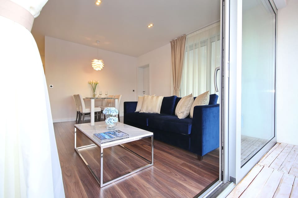 Apartment, Private Pool | Living area | LCD TV