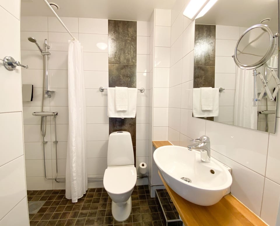 Double Room | Bathroom | Shower, hair dryer, towels