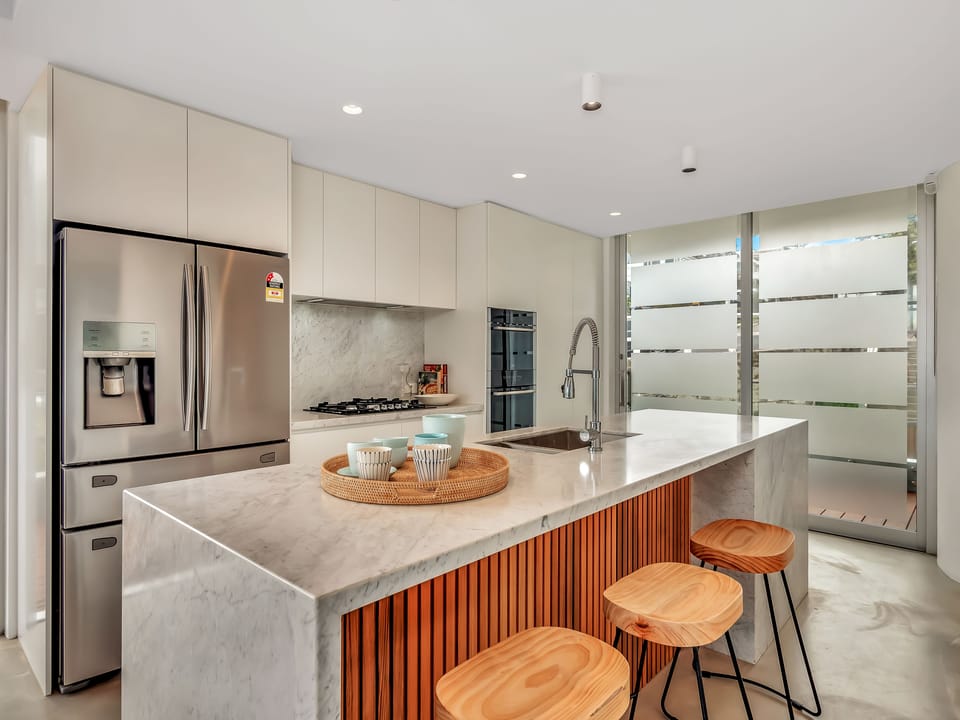 3 Bedroom Ocean View Apartment  | Private kitchen | Full-size fridge, microwave, oven, stovetop