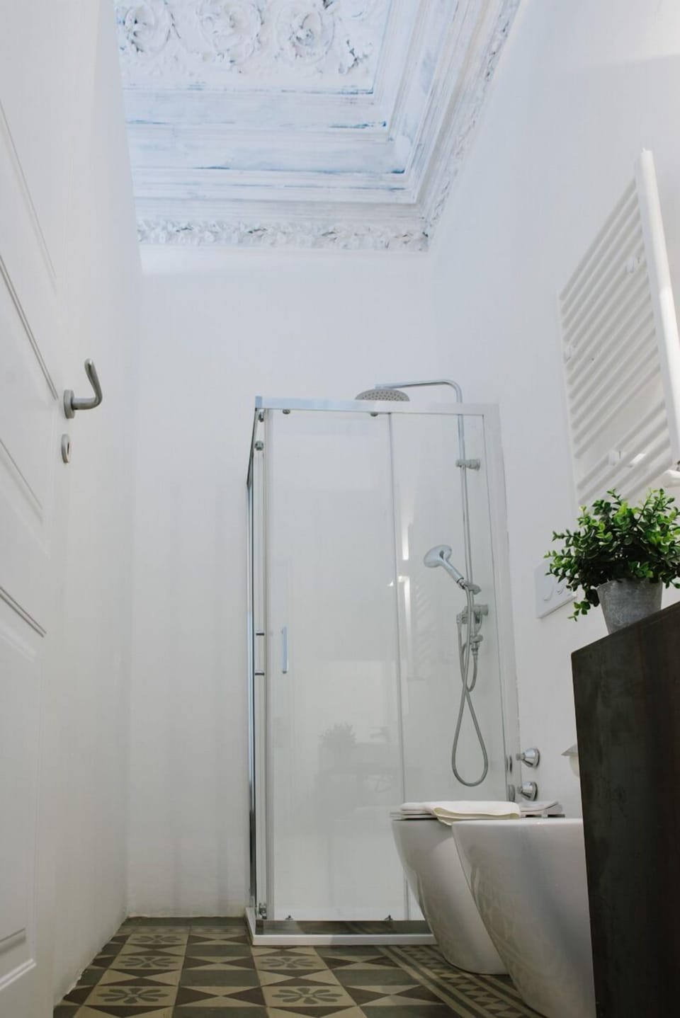 Shower, bidet, towels
