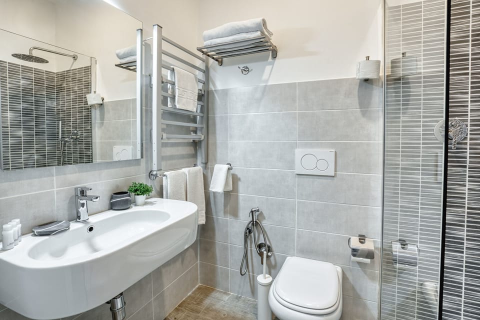 Double Room | Bathroom | Shower, rainfall showerhead, free toiletries, hair dryer