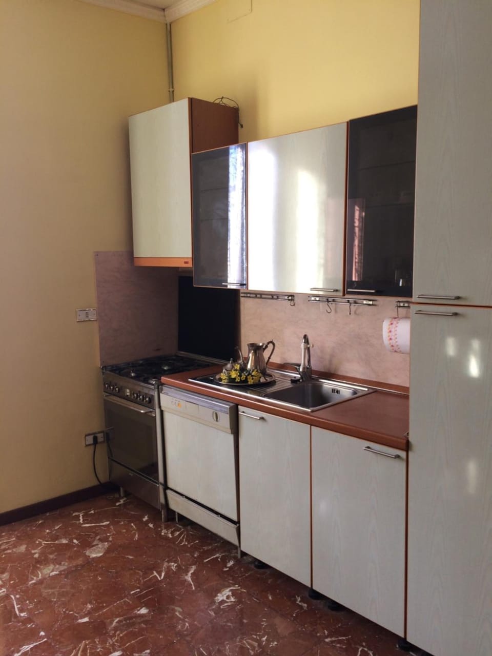 Fridge, oven, stovetop, electric kettle