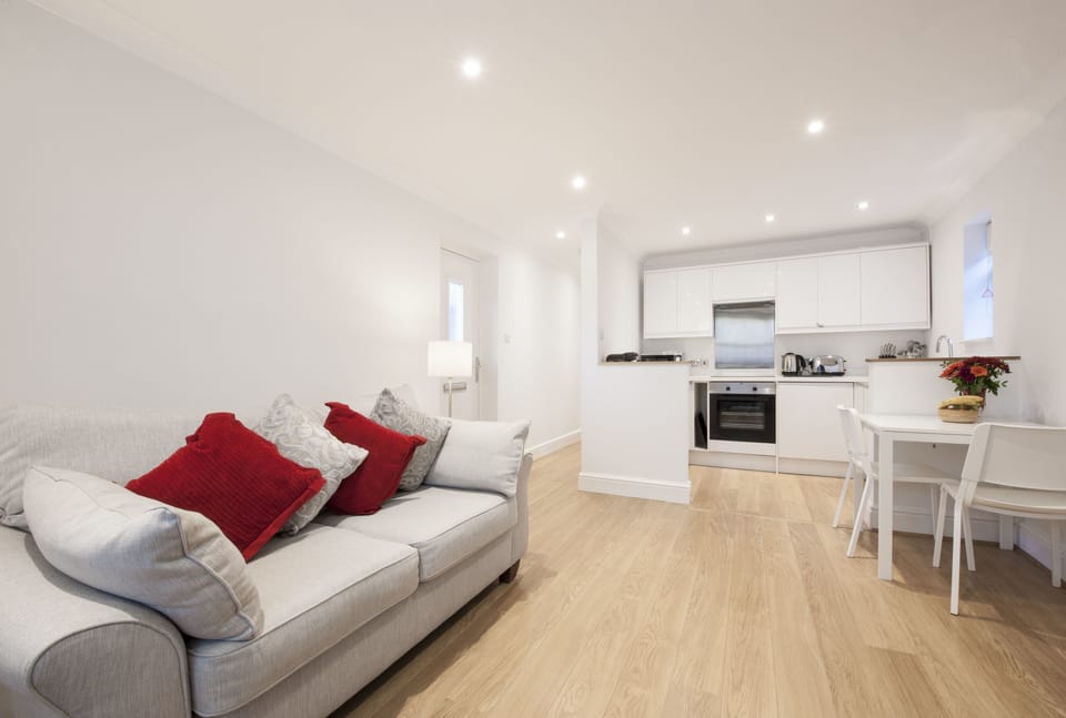 Apartment C (Self Catering)	 | Living area | 45-inch flat-screen TV with satellite channels, TV