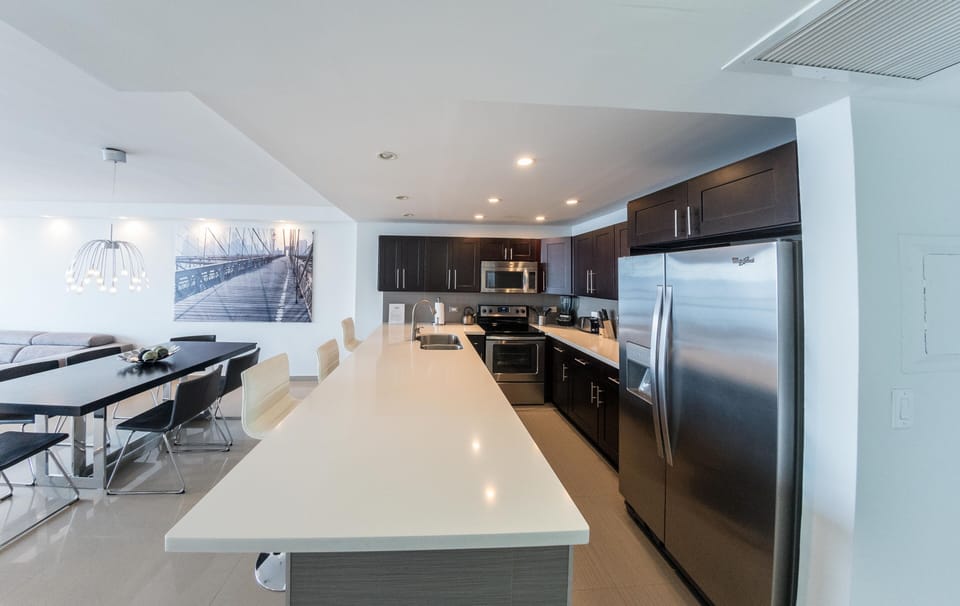 Condo, 2 Bedrooms, Non Smoking (D) | Private kitchen | Full-size fridge, microwave, oven, stovetop