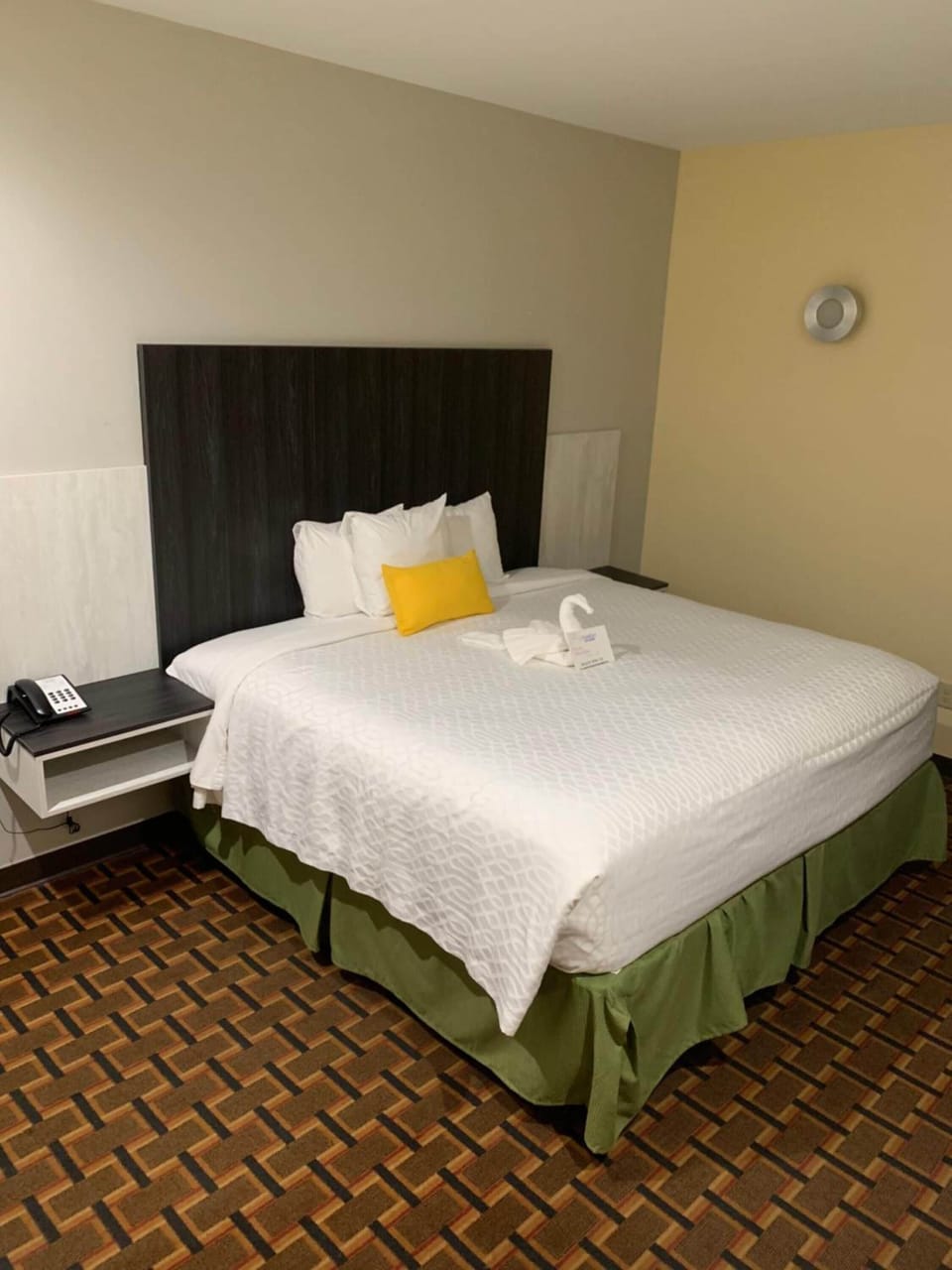 Desk, blackout drapes, iron/ironing board, WiFi (free)