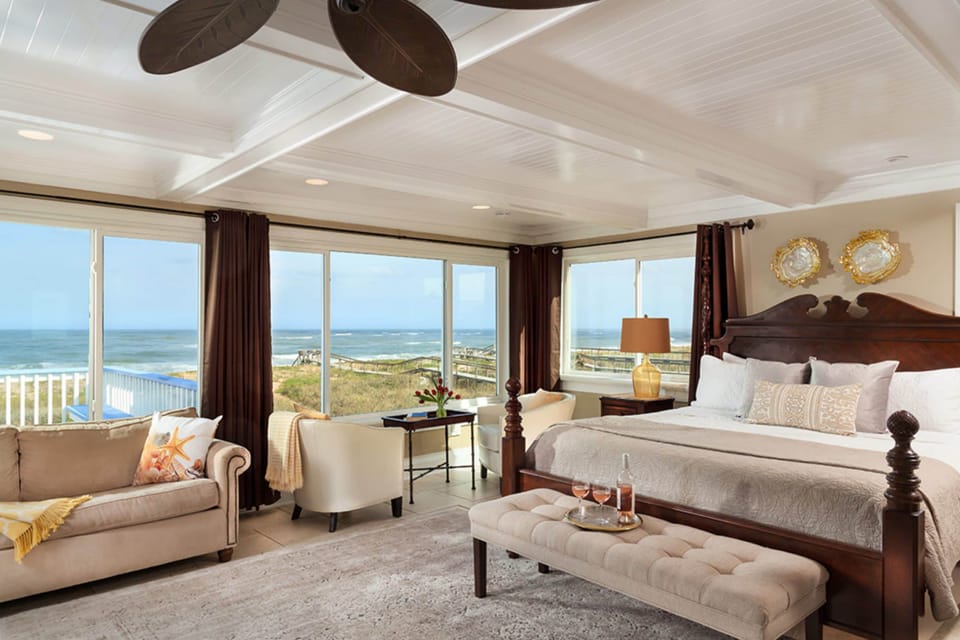 Room (102 Royal Palm at Vilano Beach) | Premium bedding, pillowtop beds, iron/ironing board, free WiFi