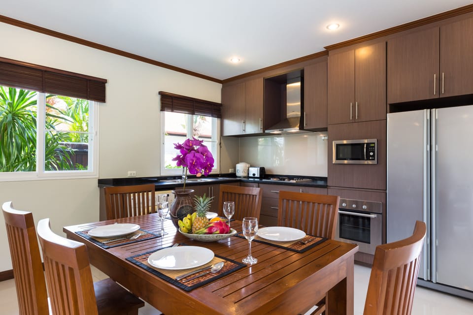 3-Bedroom Villa with Private Pool | Private kitchen | Full-size fridge, microwave, stovetop, electric kettle