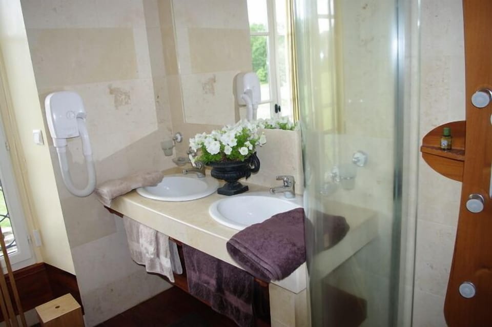 Room (Maussion de Candé) | Bathroom | Hair dryer, bathrobes, towels