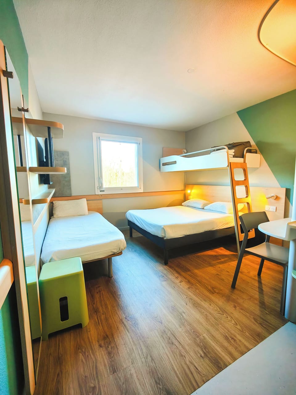 Premium bedding, Tempur-Pedic beds, desk, laptop workspace