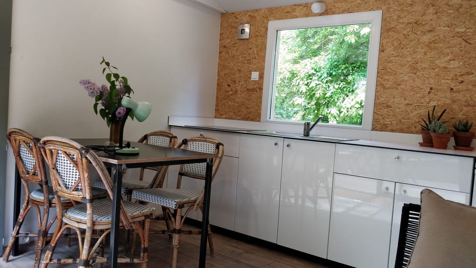 Family Bungalow, Multiple Beds, Non Smoking, Garden View (Tiny Houses) | Private kitchen | Fridge, microwave, stovetop, coffee/tea maker