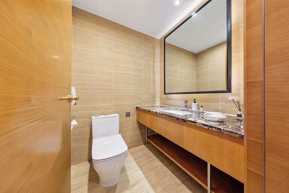 Luxury Suite | Bathroom | Free toiletries, hair dryer, bathrobes, slippers