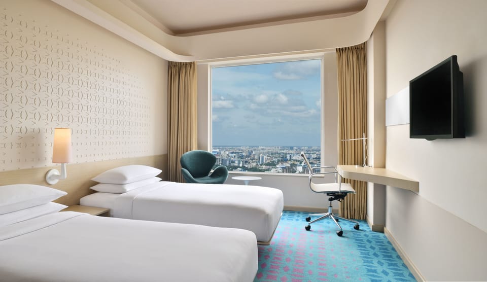 Deluxe Room, 2 Twin Beds, City View | Premium bedding, down comforters, minibar, in-room safe
