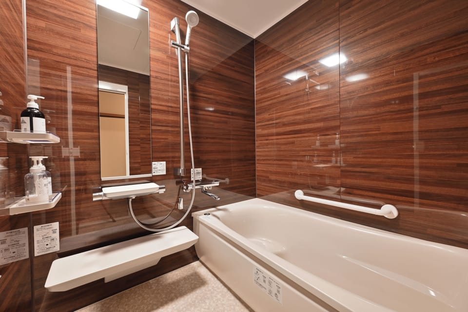 Free toiletries, hair dryer, slippers, electronic bidet