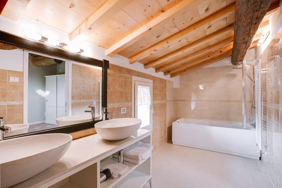 Hair dryer, bidet, towels, soap