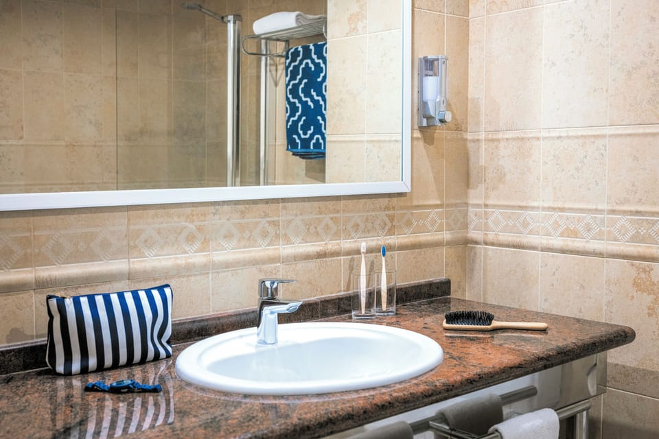 Hair dryer, towels