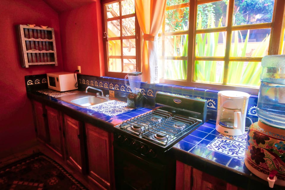 Deluxe Apartment, 1 King Bed, Non Smoking (El Ave) | Private kitchen | Shared fridge, microwave
