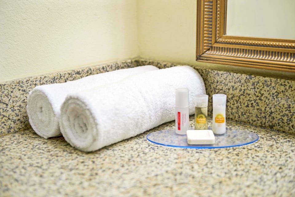Hair dryer, towels