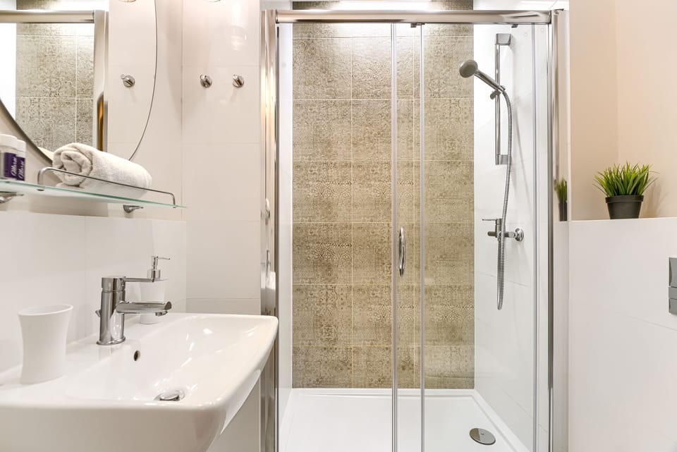 Superior Apartment, 1 Double Bed with Sofa bed, Non Smoking | Bathroom | Shower, hair dryer, towels