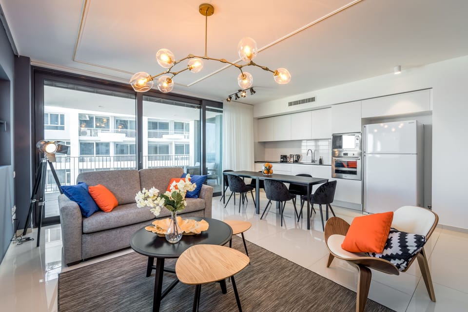 Deluxe Apartment, Multiple Beds, Non Smoking, Sea View | Living area | Plasma TV