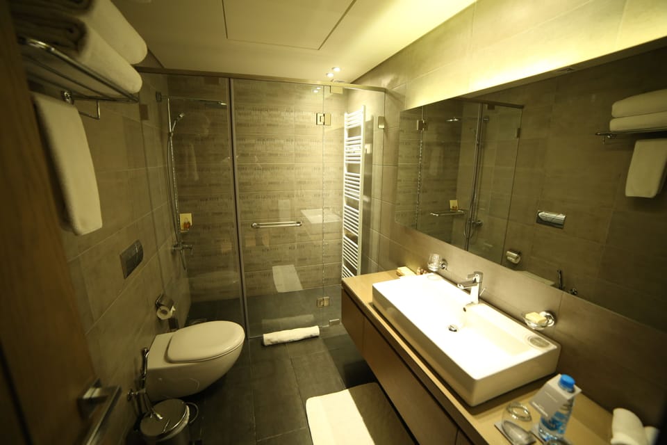 Executive Room, Mountain View | Bathroom | Shower, hydromassage showerhead, free toiletries, hair dryer