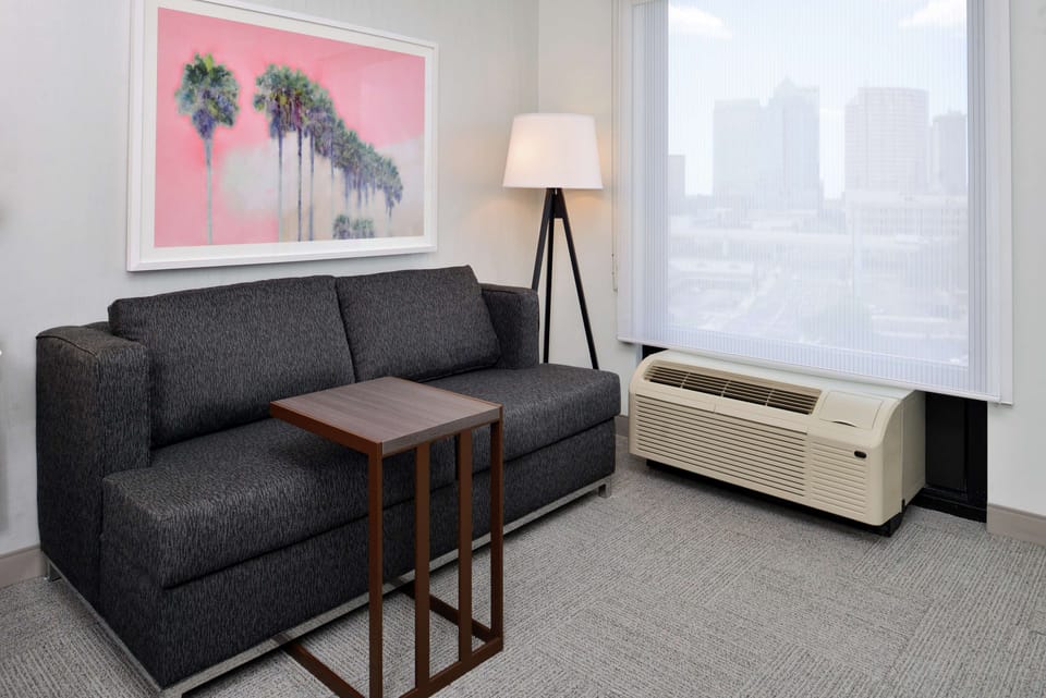 50-inch flat-screen TV with cable channels, TV
