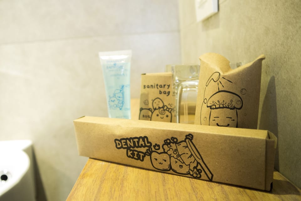 Shower, slippers, towels