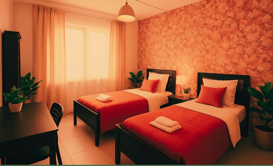 Apartment, 2 Bedrooms | Living room | Flat-screen TV, offices, computer monitors