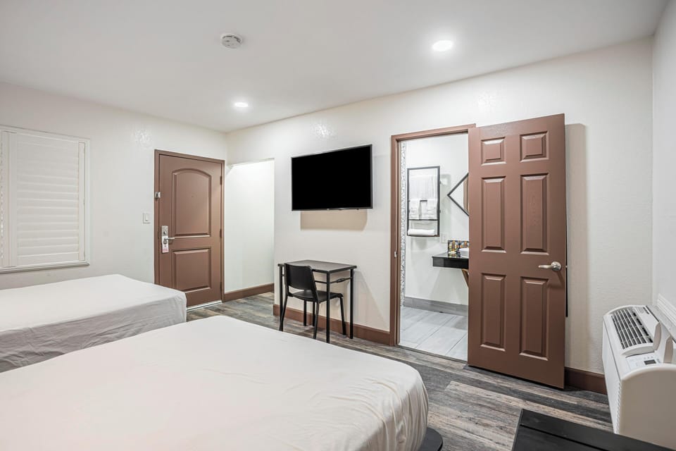 Room, 2 Double Beds, Non Smoking | Desk, iron/ironing board, free WiFi, bed sheets