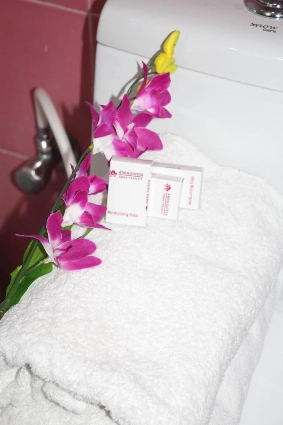 Shower, free toiletries, towels