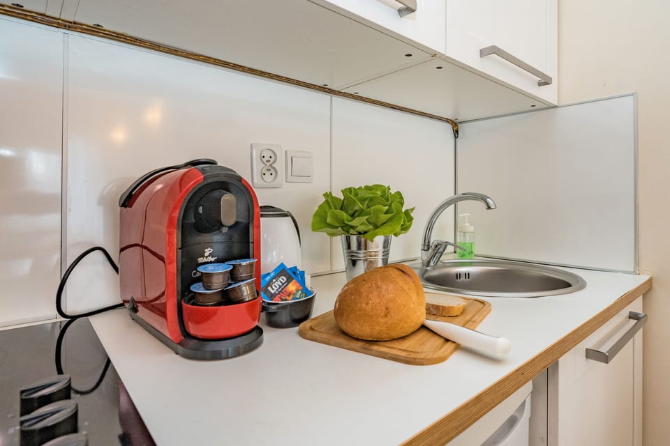 Comfort Apartment, Courtyard View | Private kitchen | Full-size fridge, stovetop, coffee/tea maker, electric kettle
